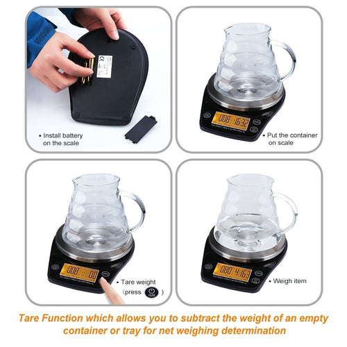 Barista Coffee Scale with Built-In Pour Timer