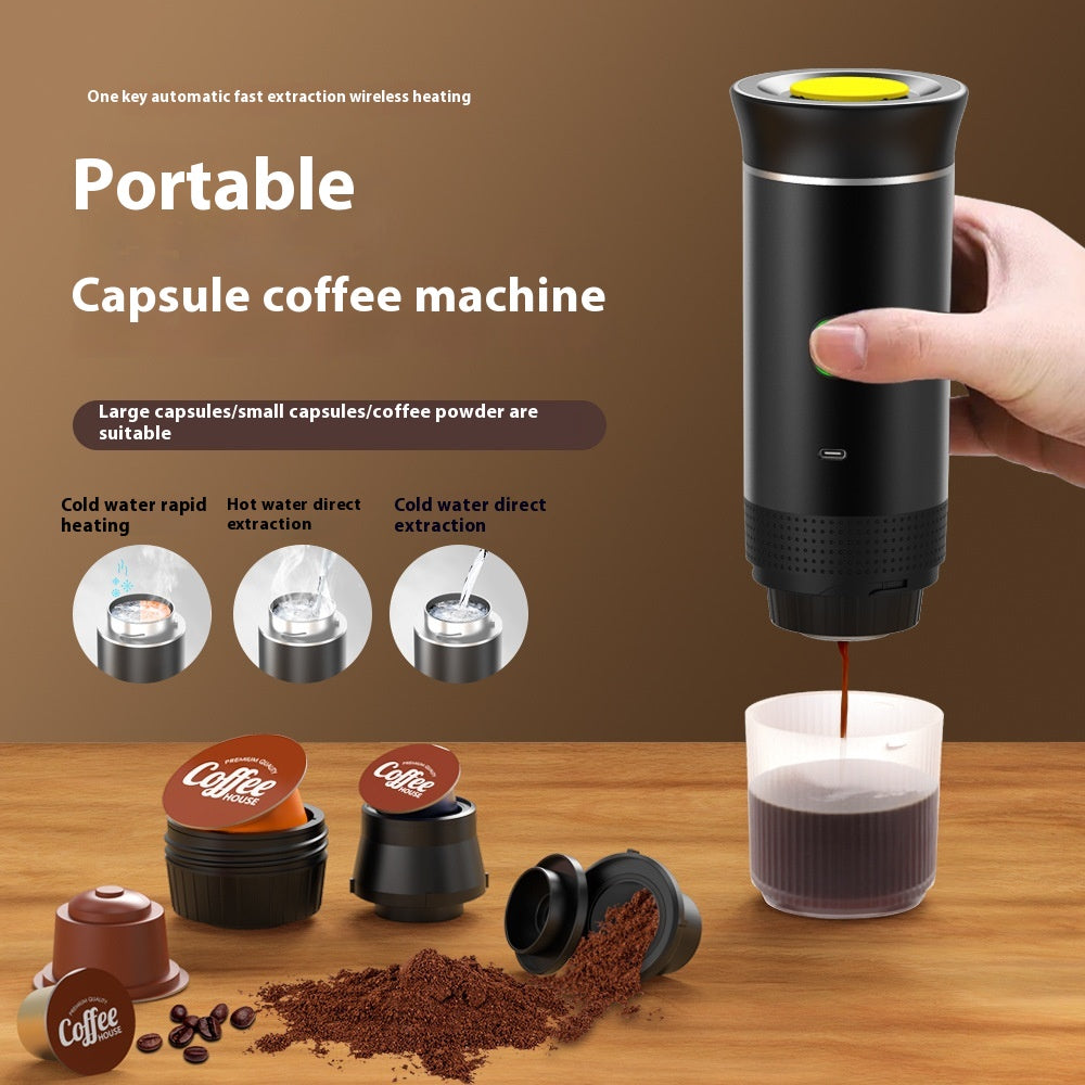 Traveler's Espresso 3-in-1: Grind, Heat, Sip Anywhere